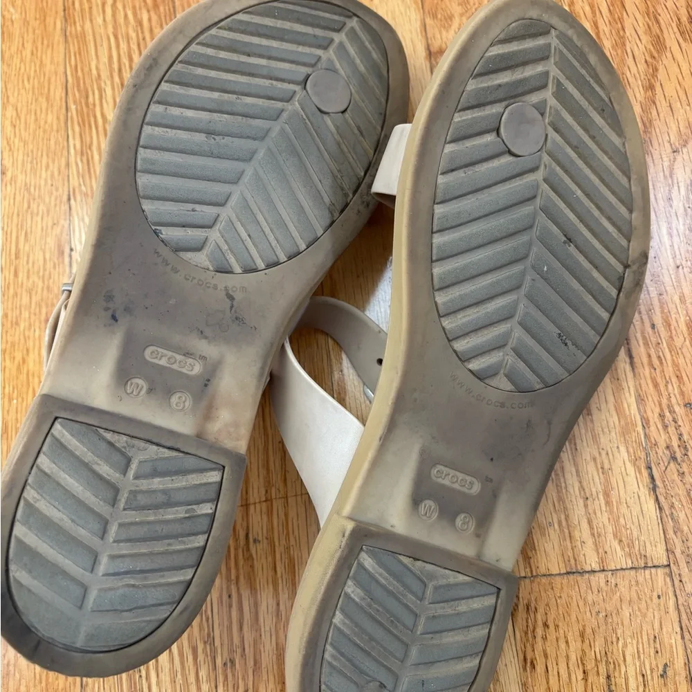 CROCS Women's Beige Strap Sandals - Picture 4 of 5